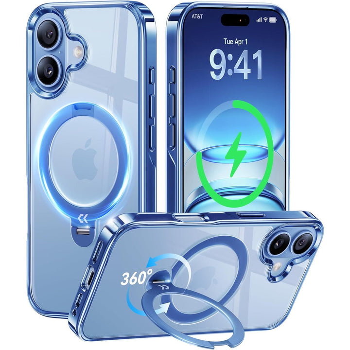 CASEKOO 360° MagSafe Clear Stand Case for iPhone 17 Pro Max