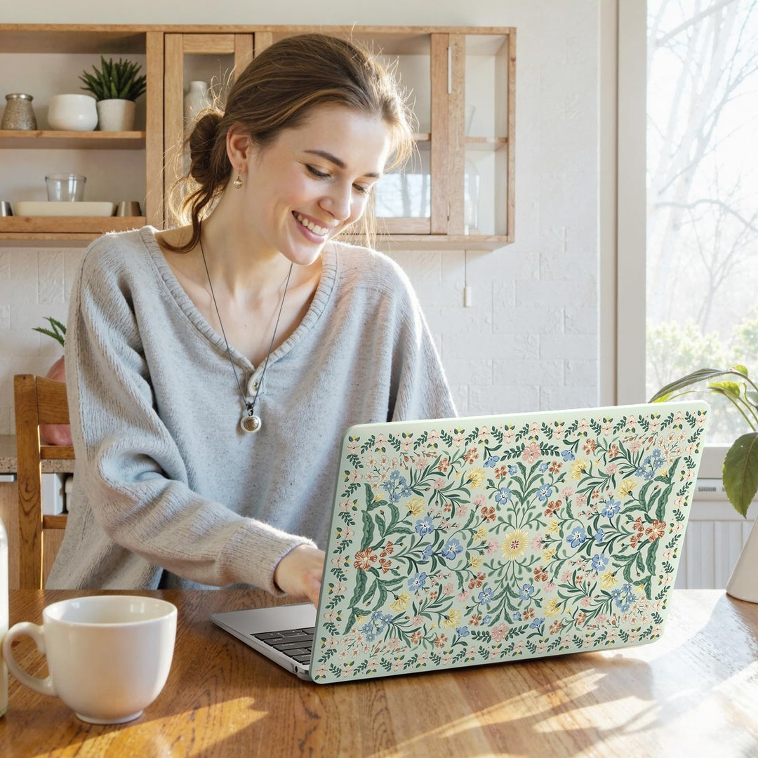 iLeadon Pink Floral MacBook Air 13 Case & Cover