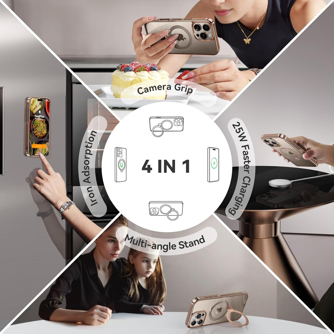 CASEKOO 360° MagSafe Clear Stand Case for iPhone 17 Pro Max