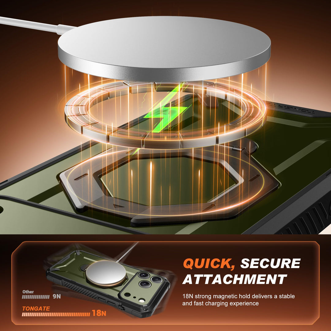 TONGATE 360° MagSafe Armor Case w/ Privacy & Camera Guard