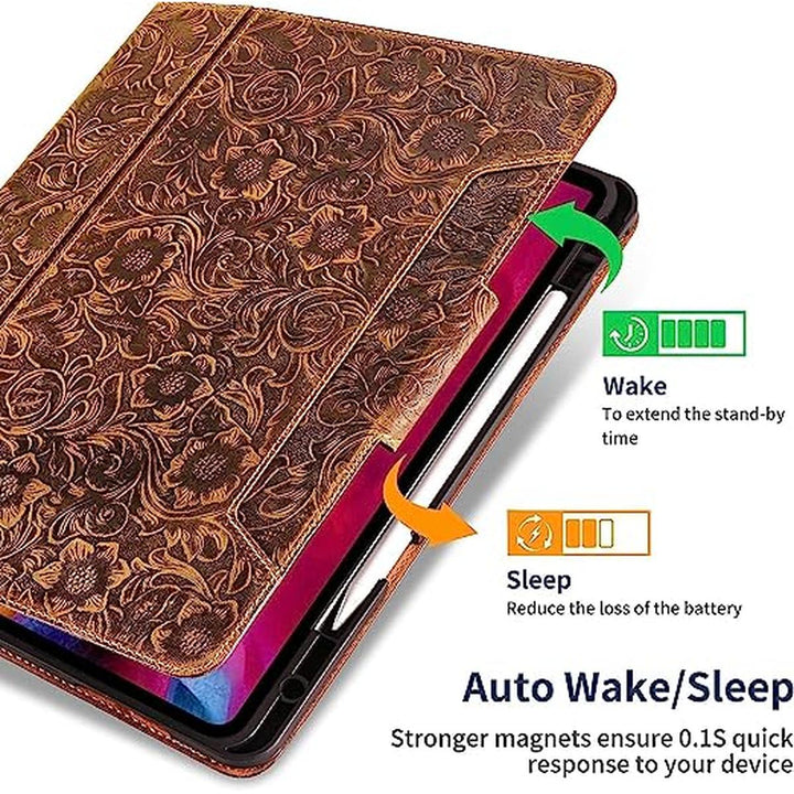 Gexmil Leather iPad Pro Case with Pencil Holder - DOKUTRONIX