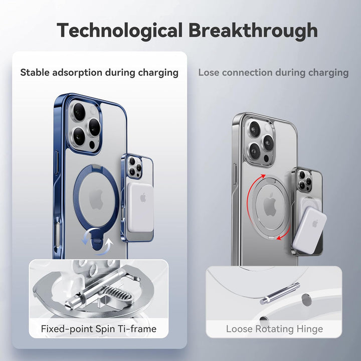 CASEKOO 360° MagSafe Clear Stand Case for iPhone 17 Pro Max