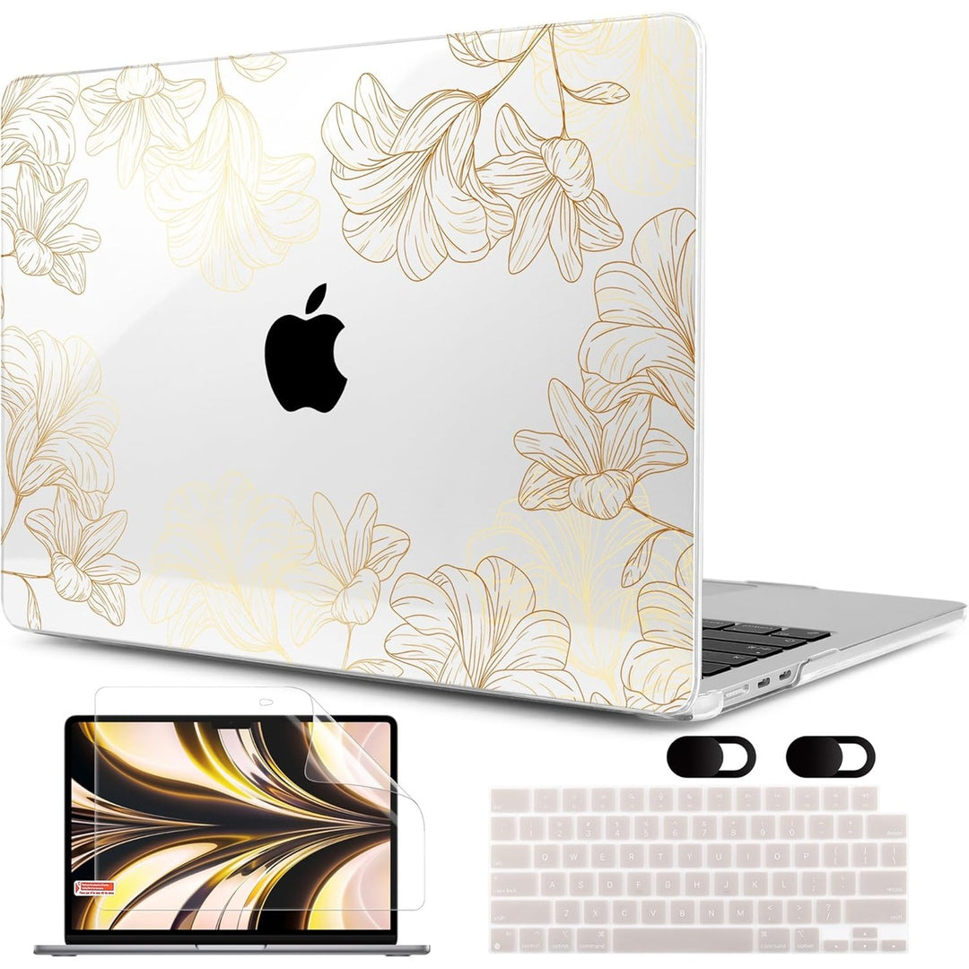 MEEgoodo Floral Hard Shell Case for MacBook Air 13