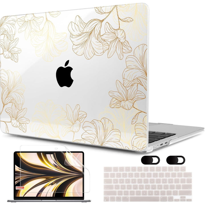 MEEgoodo Floral Hard Shell Case for MacBook Air 13