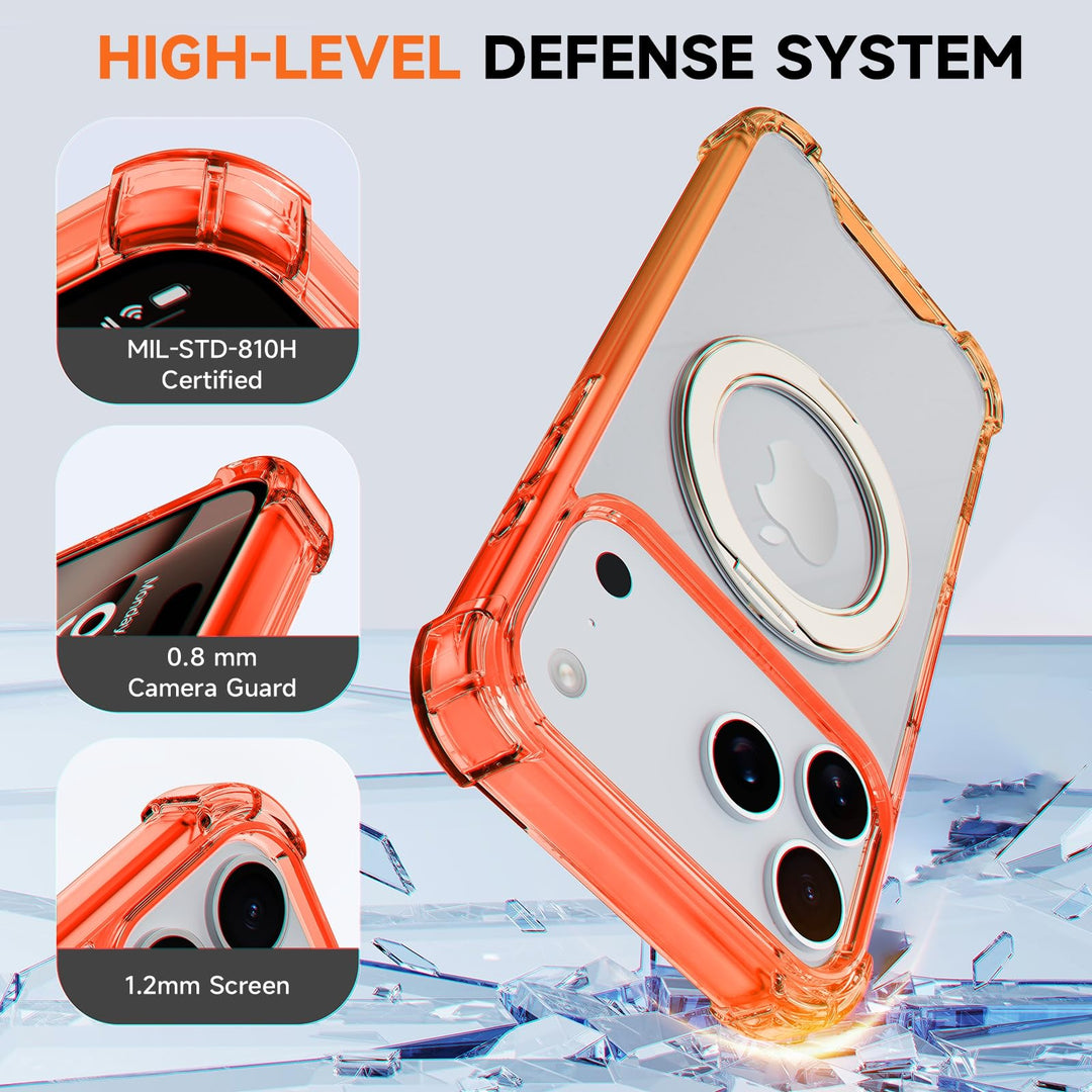 MagSafe Clear Ring Stand Case for iPhone 17 Pro Max – Blue/Purple