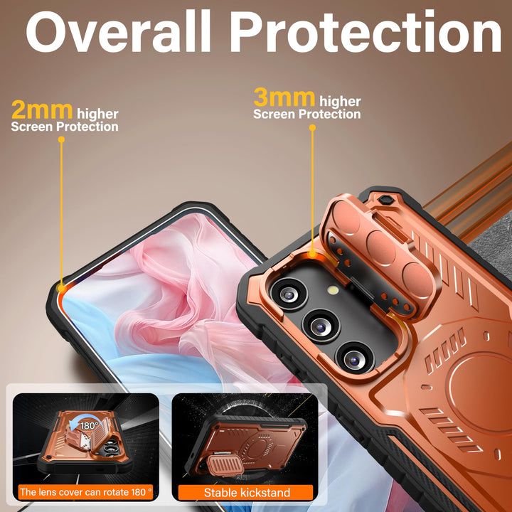 FITO for Samsung Galaxy A15 Case with Screen Protector, Military Grade Shockproof Phone Case with Camera Cover and Kickstand (Black) - DOKUTRONIX