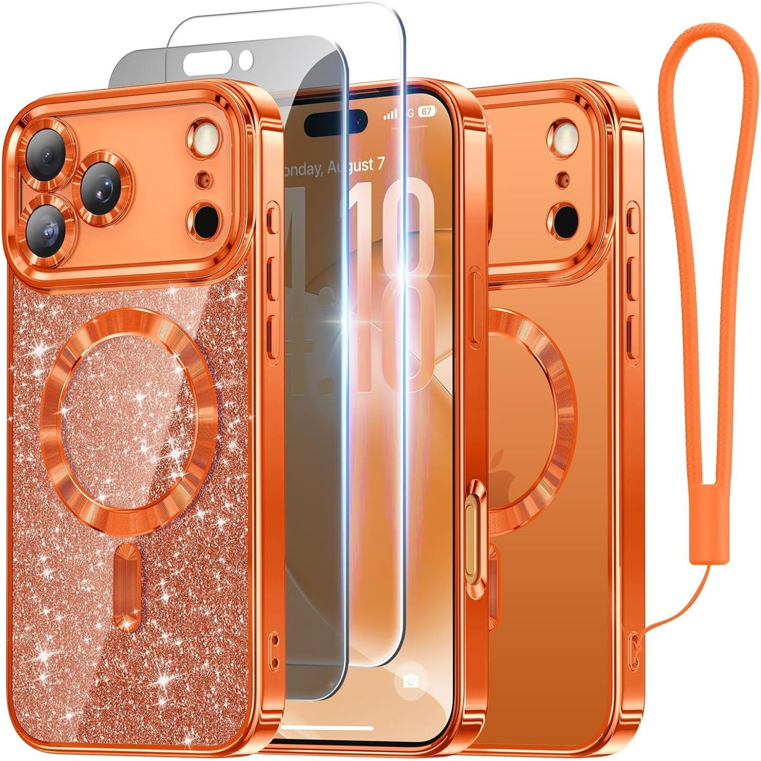 Cosmic Orange Glitter MagSafe Case for iPhone 17 Pro Max