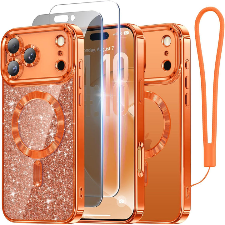 Cosmic Orange Glitter MagSafe Case for iPhone 17 Pro Max