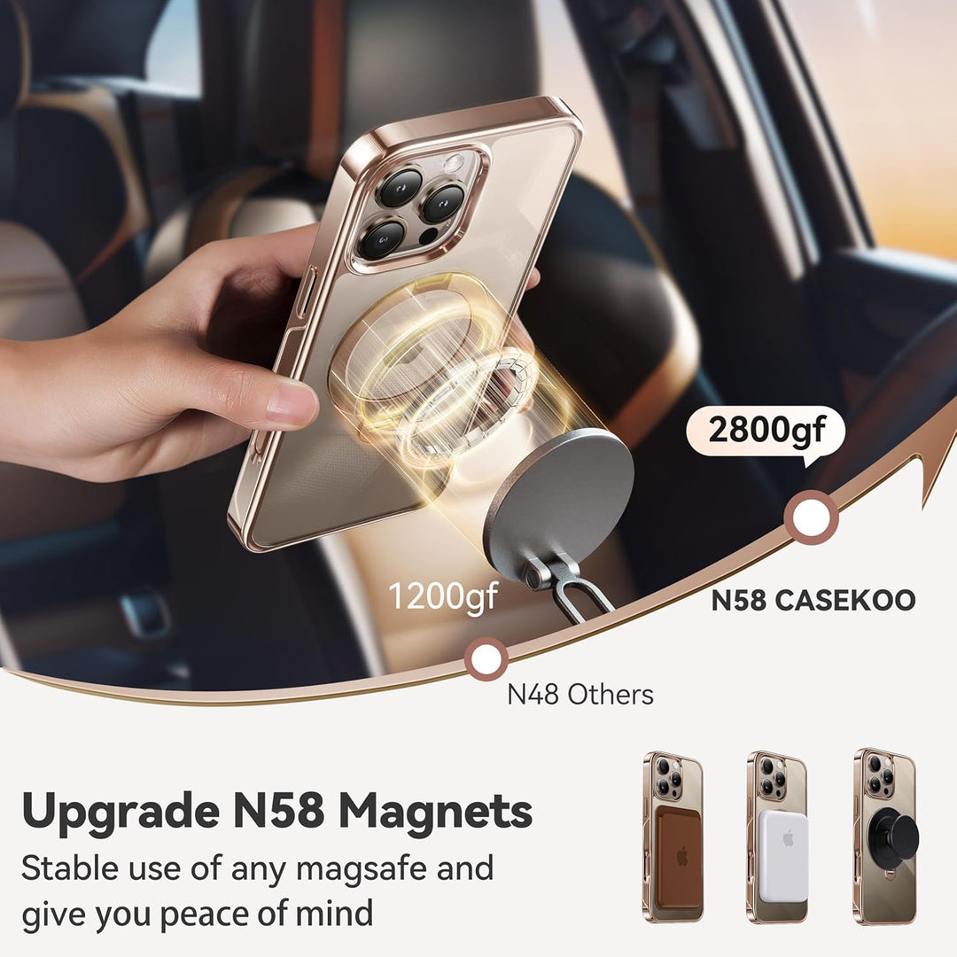 CASEKOO 360° MagSafe Clear Stand Case for iPhone 17 Pro Max