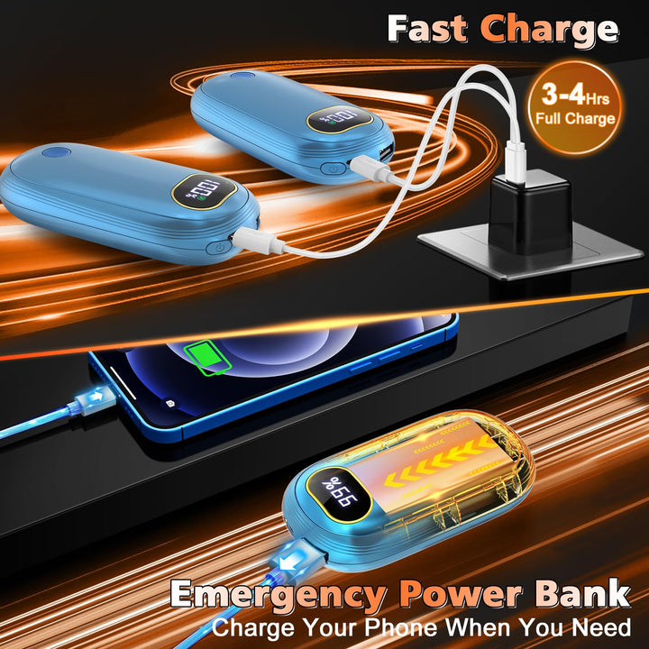 2Pack Electric Hand Warmers: 131℉ Heat