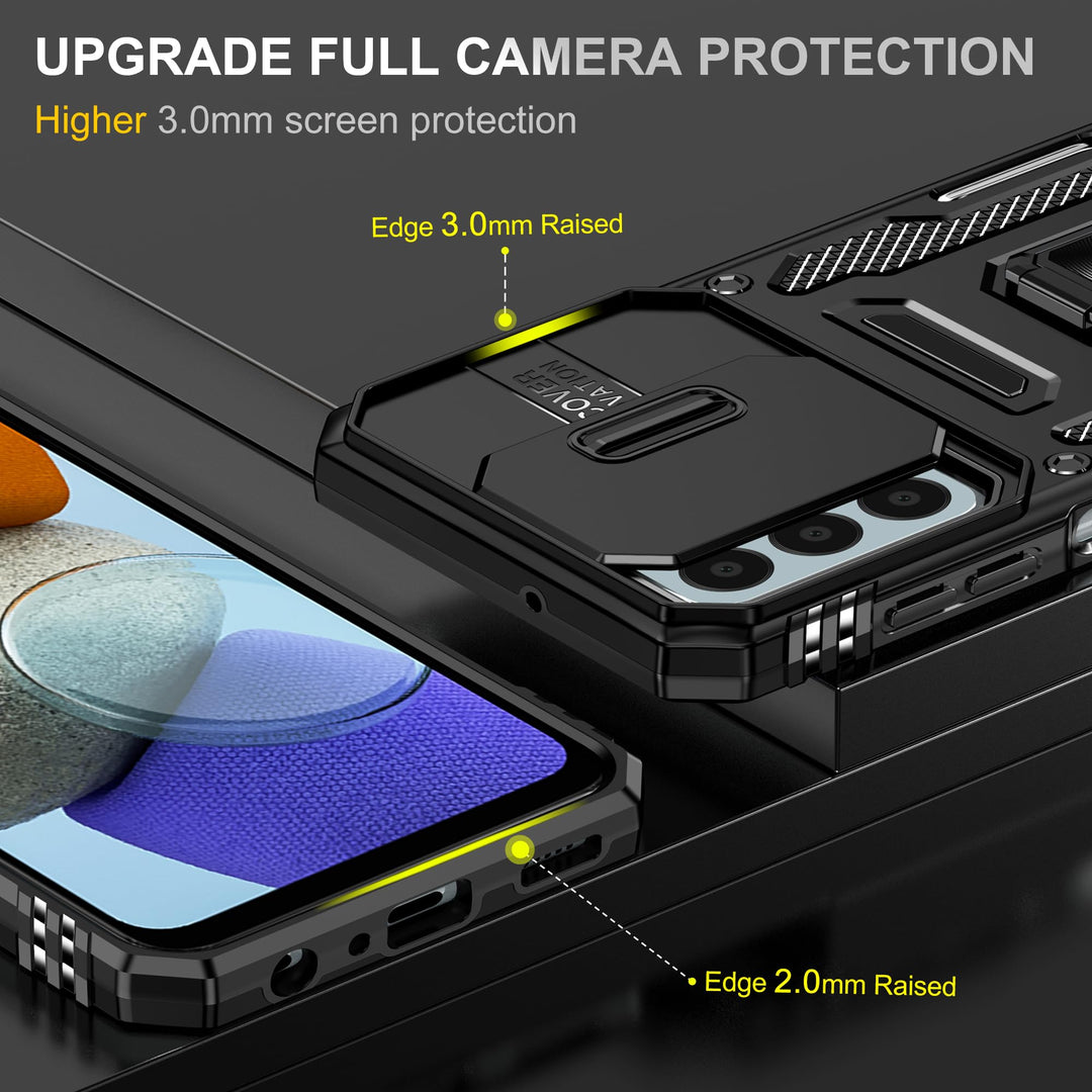 SunStory Phone Case for Samsung Galaxy A15 5G Case with HD Screen Protector & Slide Camera Cover & Rotated Ring Kickstand, [Military-Grade] Phone Case for Galaxy A15 5G (Red) - DOKUTRONIX