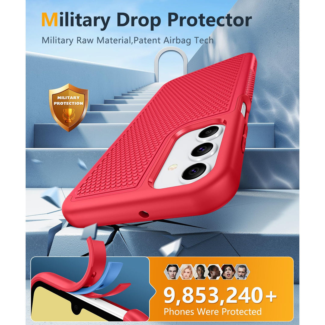 FNTCASE Rugged Shield for Galaxy A14 5G - Matte Black - DOKUTRONIX