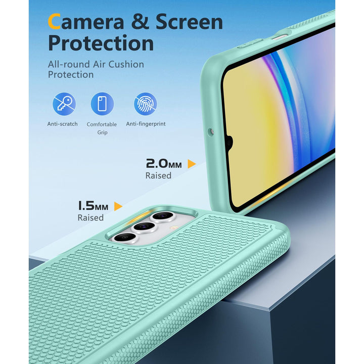 FNTCASE for Samsung Galaxy A14 5G Case: Dual Layer Protective Heavy Duty Cell Phone Cover Shockproof Rugged with Non Slip Textured Back - Military Protection Bumper Tough - 2023, 6.6inch (Matte Black) - DOKUTRONIX