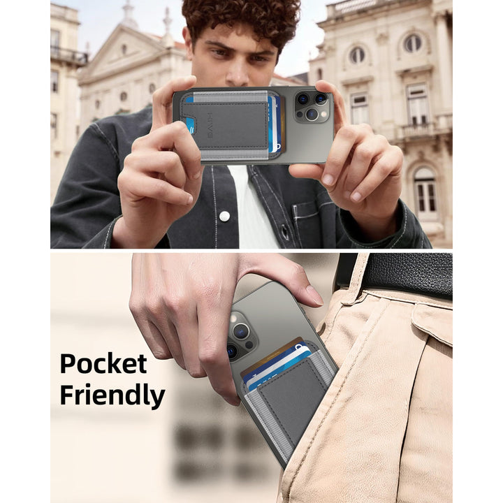 MagSafe Slim Wallet: Magnetic Leather Card Holder - DOKUTRONIX