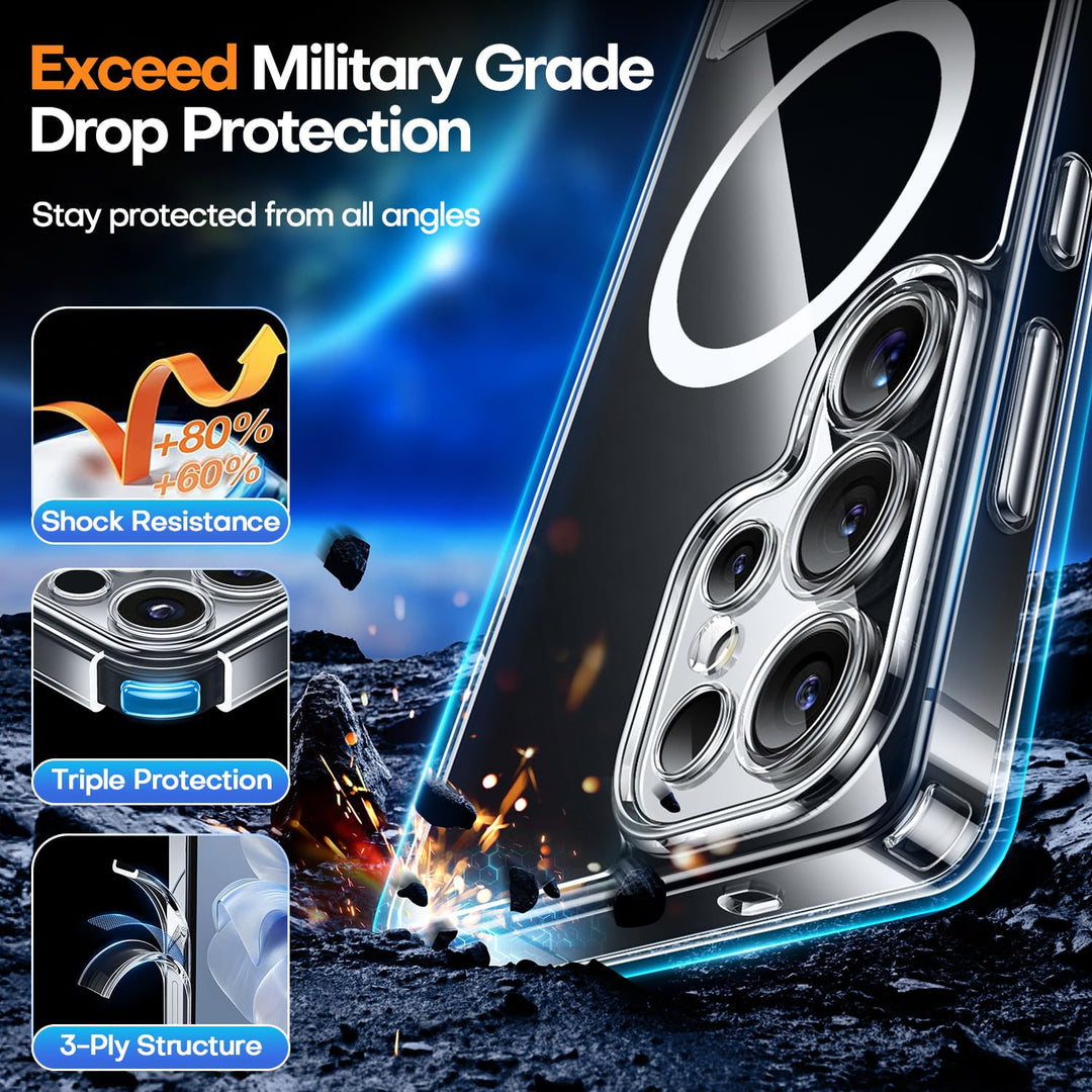 MagFlex Clear Case for Galaxy S25 Ultra with Kickstand - DOKUTRONIX