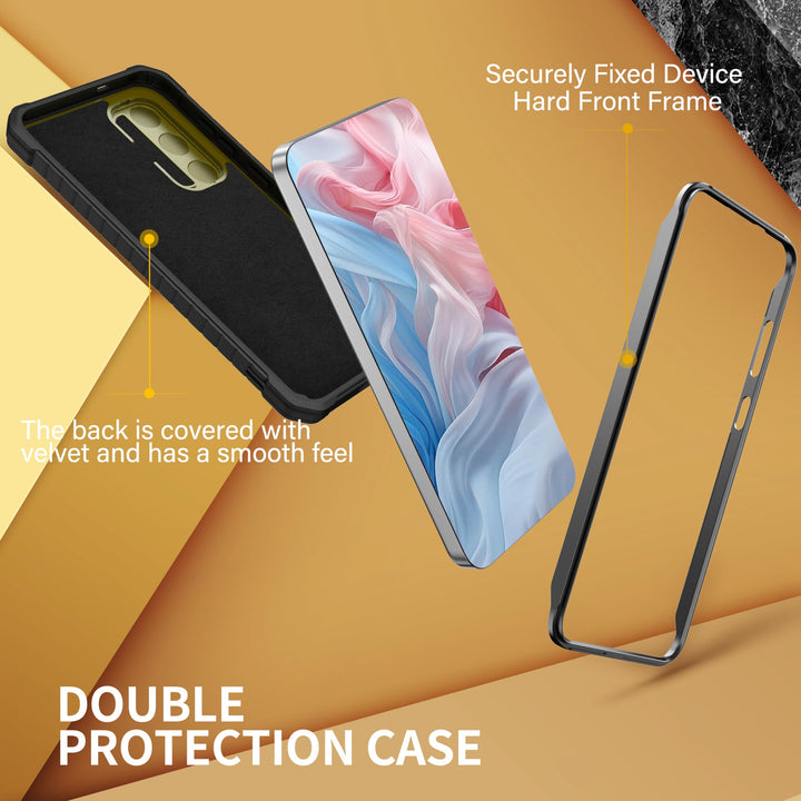 FITO for Samsung Galaxy A15 Case with Screen Protector, Military Grade Shockproof Phone Case with Camera Cover and Kickstand (Black) - DOKUTRONIX