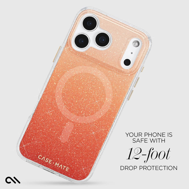 Gold Glitter MagSafe Case for iPhone 17 Pro Max, 12ft Drop