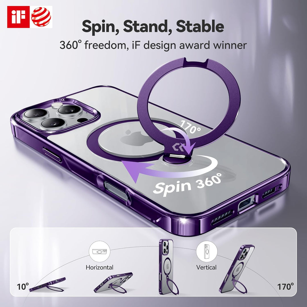 CASEKOO 360° MagSafe Clear Stand Case for iPhone 17 Pro Max