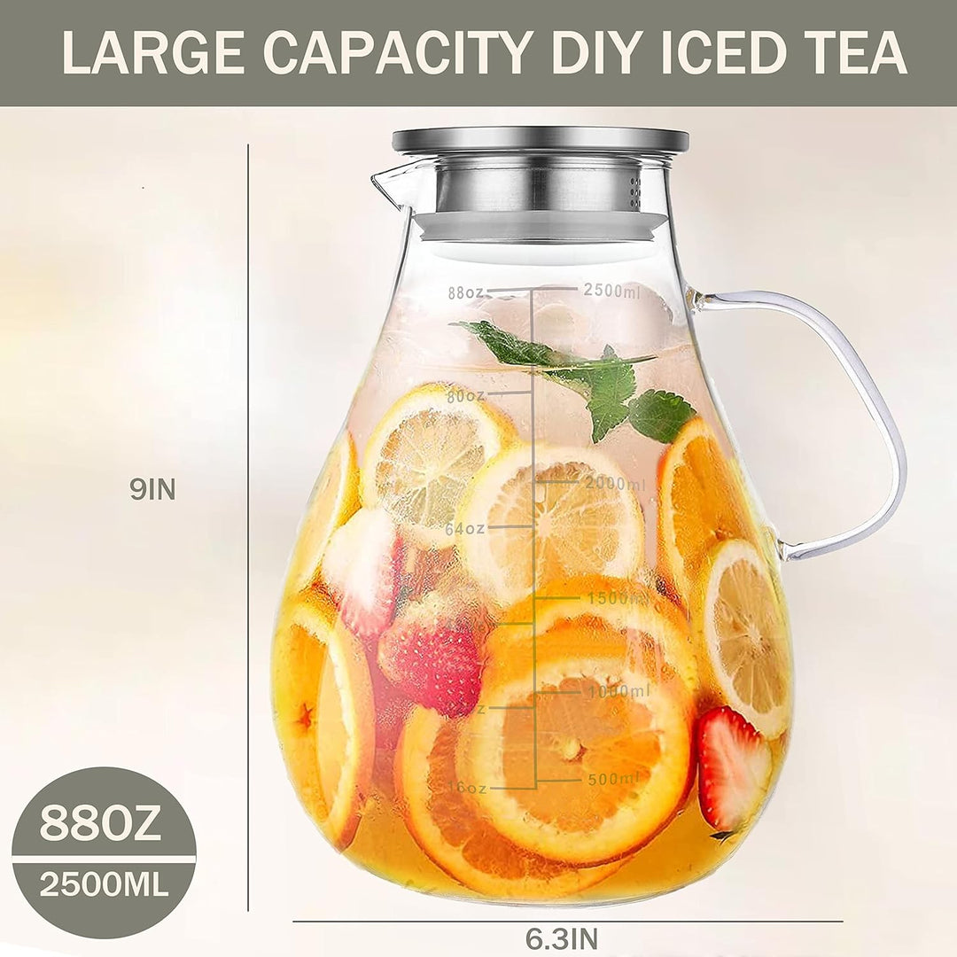 Lid & Line Glass Pitcher