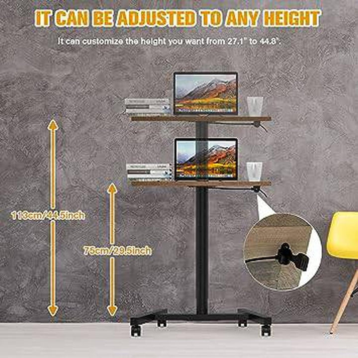 FlexiDesk: 28 Height Adjustable Rolling Laptop Desk - DOKUTRONIX