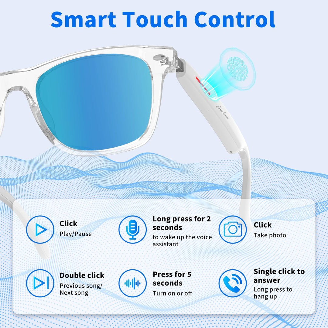 VoiceShield Touch: Smart UV Bluetooth Glasses