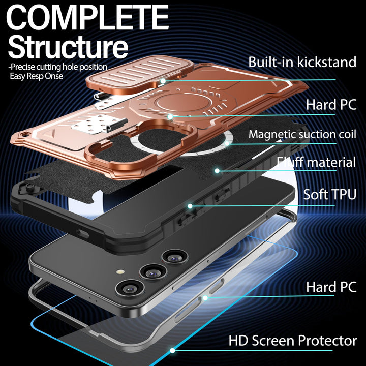 FITO for Samsung Galaxy A15 Case with Screen Protector, Military Grade Shockproof Phone Case with Camera Cover and Kickstand (Black) - DOKUTRONIX