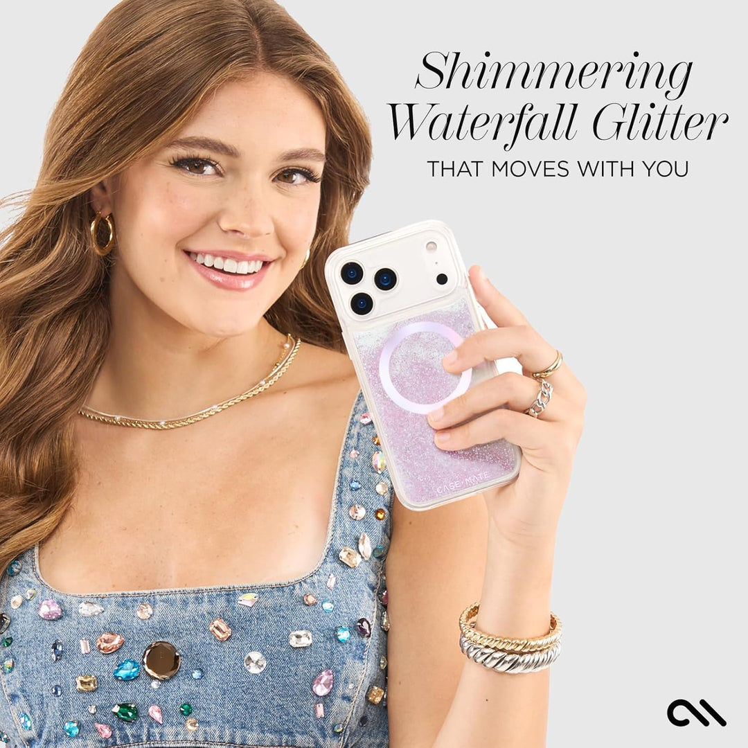 Gold Glitter MagSafe Case for iPhone 17 Pro Max, 12ft Drop