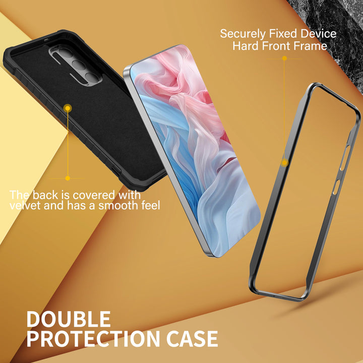 FITO for Samsung Galaxy A15 Case with Screen Protector, Military Grade Shockproof Phone Case with Camera Cover and Kickstand (Black) - DOKUTRONIX