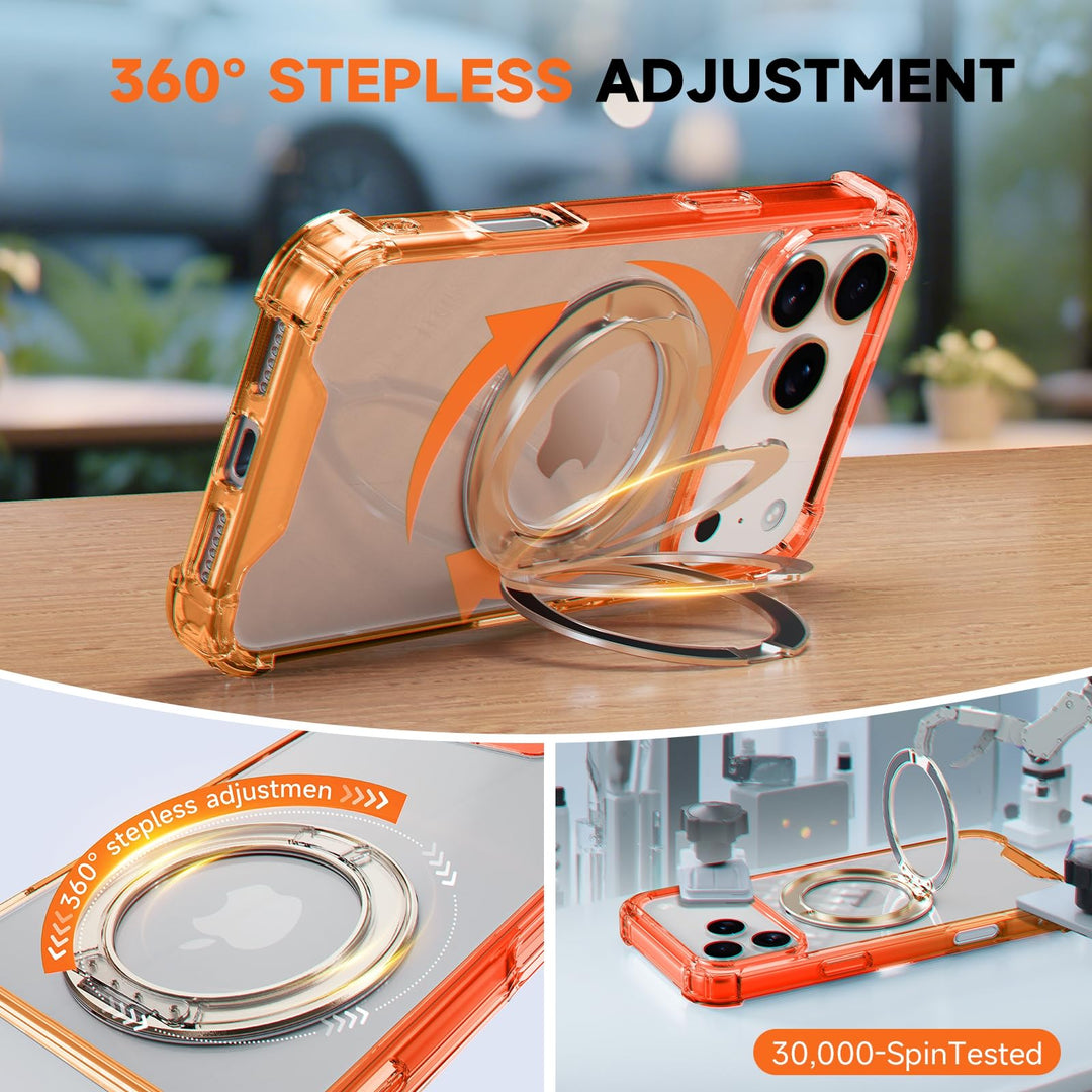 MagSafe Clear Ring Stand Case for iPhone 17 Pro Max – Blue/Purple