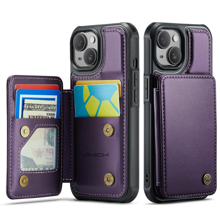 Vinich WalletPro for iPhone 12/12 Pro-Purple - DOKUTRONIX