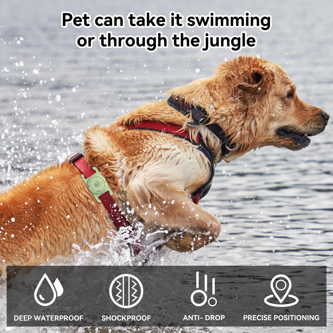 2-Pack Waterproof AirTag Dog Collar Holders – Black Silicone - DOKUTRONIX