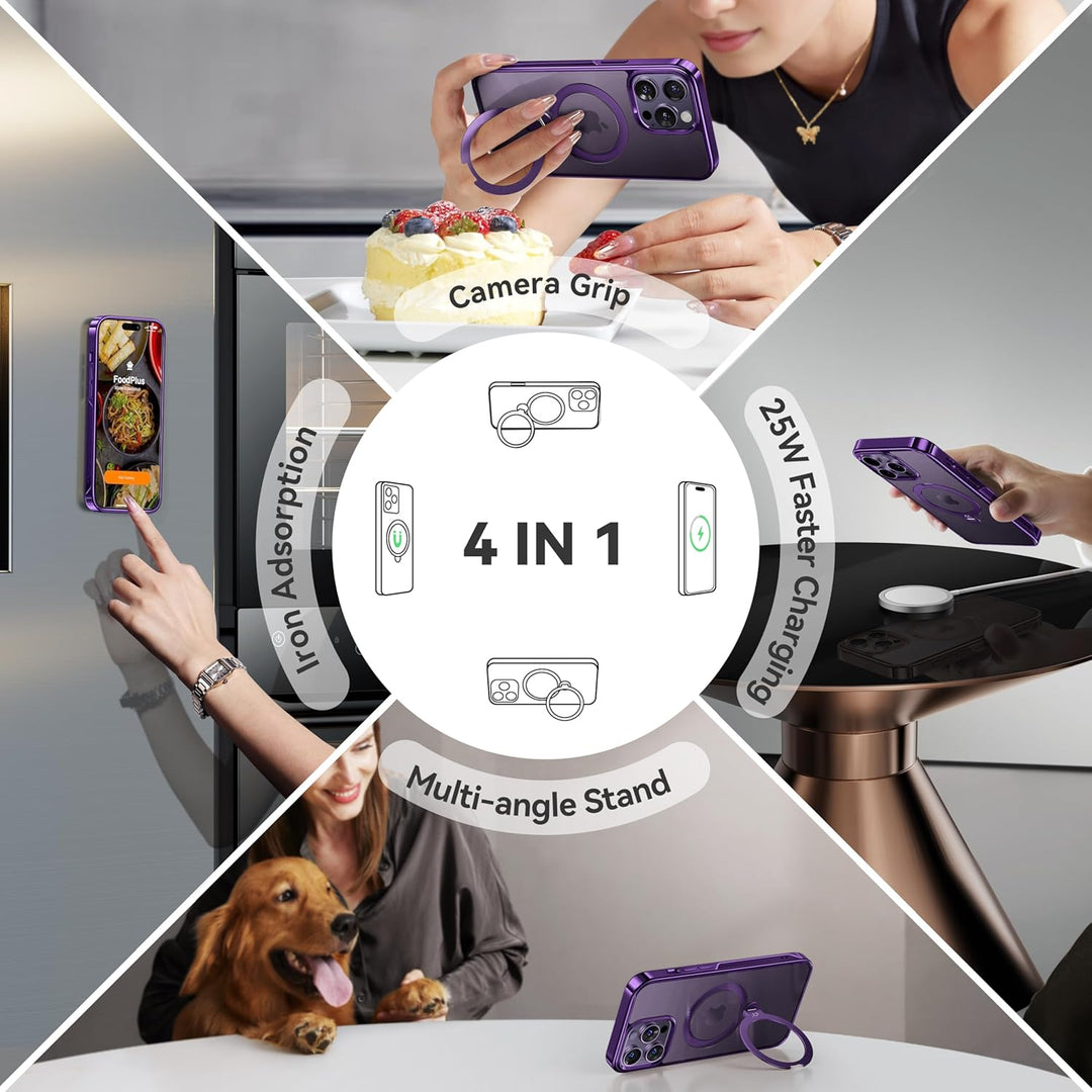 CASEKOO 360° MagSafe Clear Stand Case for iPhone 17 Pro Max