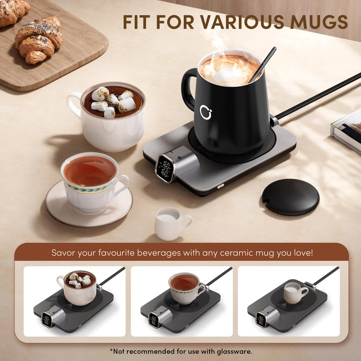 SmartTemp Coffee Mug Warmer Set - Black 15oz