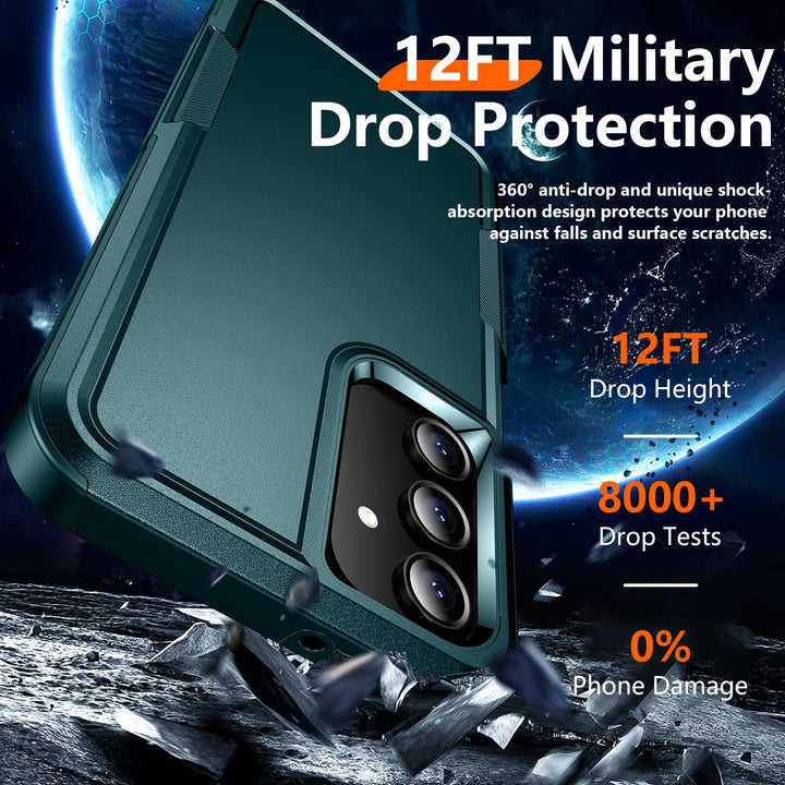 Red2Fire Designed for Samsung Galaxy A16 5G Case, [Military Grade Drop Protection] Non-Slip Heavy Duty Full Body Shockproof Protection Phone Case Galaxy A16 5G Case,Black - DOKUTRONIX