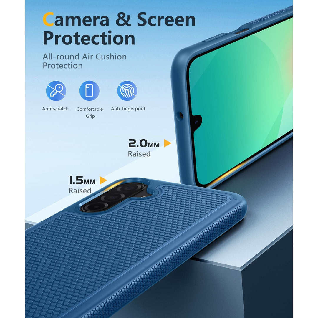 FNTCASE for Samsung Galaxy A14 5G Case: Dual Layer Protective Heavy Duty Cell Phone Cover Shockproof Rugged with Non Slip Textured Back - Military Protection Bumper Tough - 2023, 6.6inch (Matte Black) - DOKUTRONIX