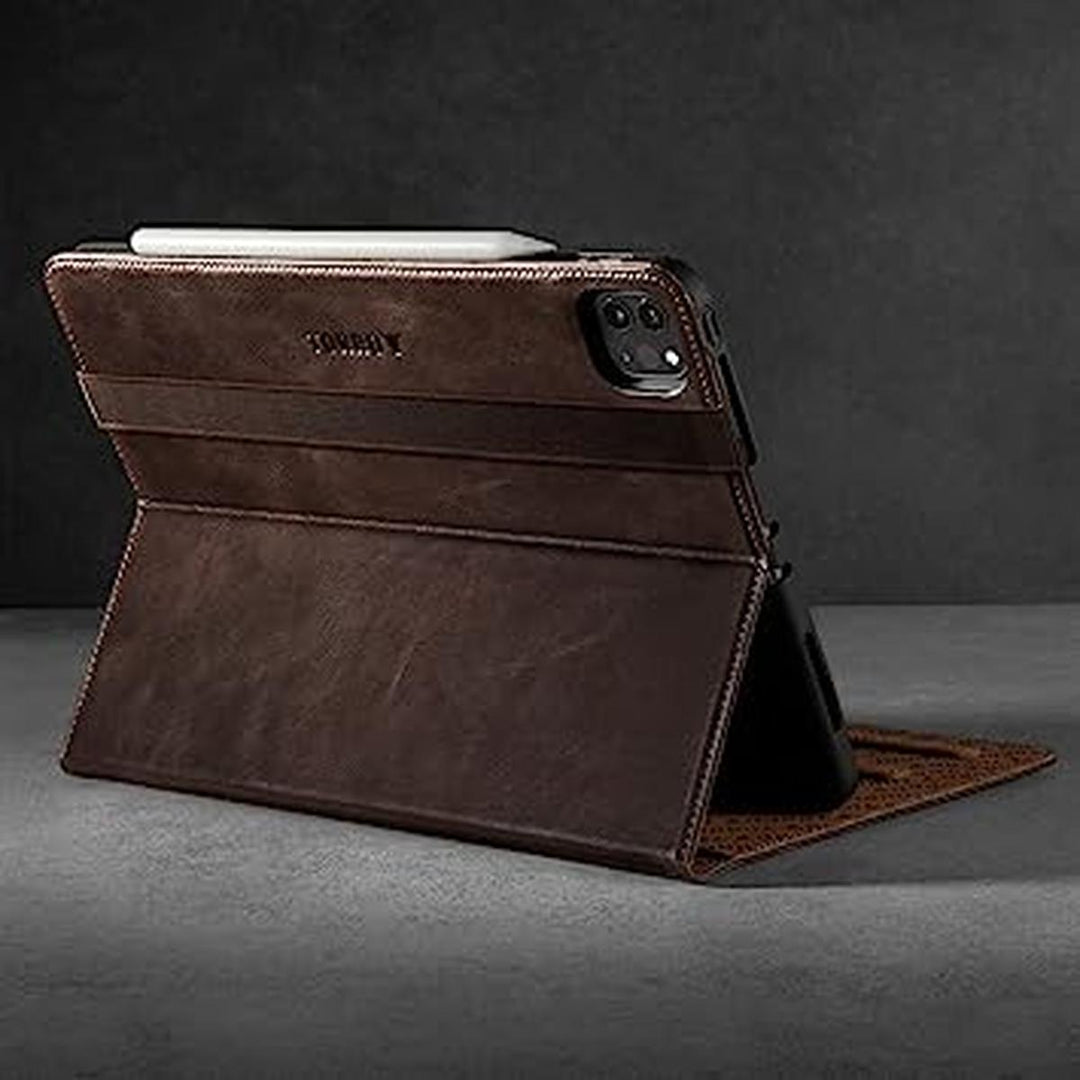 Dark Brown Genuine Leather iPad Pro 11 Case - DOKUTRONIX