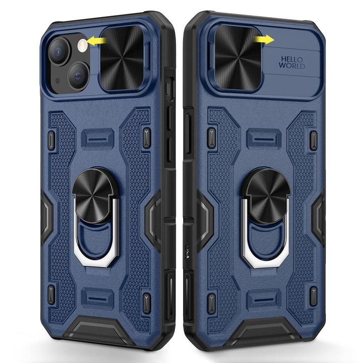 Caka iPhone 14 Plus Case – Belt-Clip Holster, Slide Camera Cover & 360° Stand (Green)