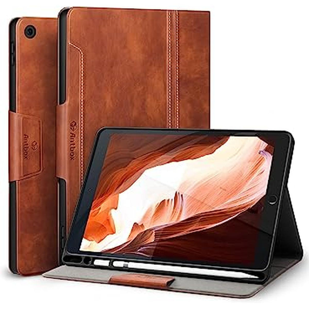 Antbox iPad Case 9/8 Gen with Pencil Holder - Brown - DOKUTRONIX