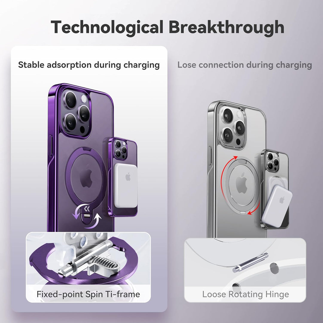 CASEKOO 360° MagSafe Clear Stand Case for iPhone 17 Pro Max