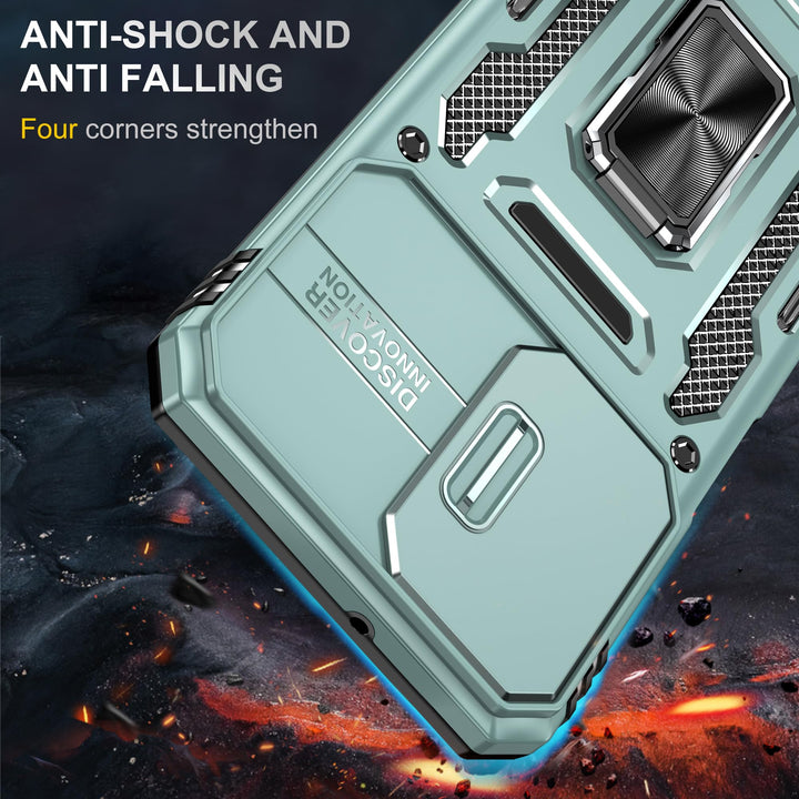 SunStory Phone Case for Samsung Galaxy A15 5G Case with HD Screen Protector & Slide Camera Cover & Rotated Ring Kickstand, [Military-Grade] Phone Case for Galaxy A15 5G (Red) - DOKUTRONIX