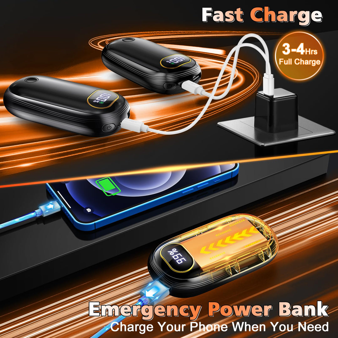 2Pack Electric Hand Warmers: 131℉ Heat