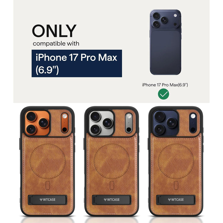 MagSafe SlimStand: Magnetic Leather Case for iPhone 17