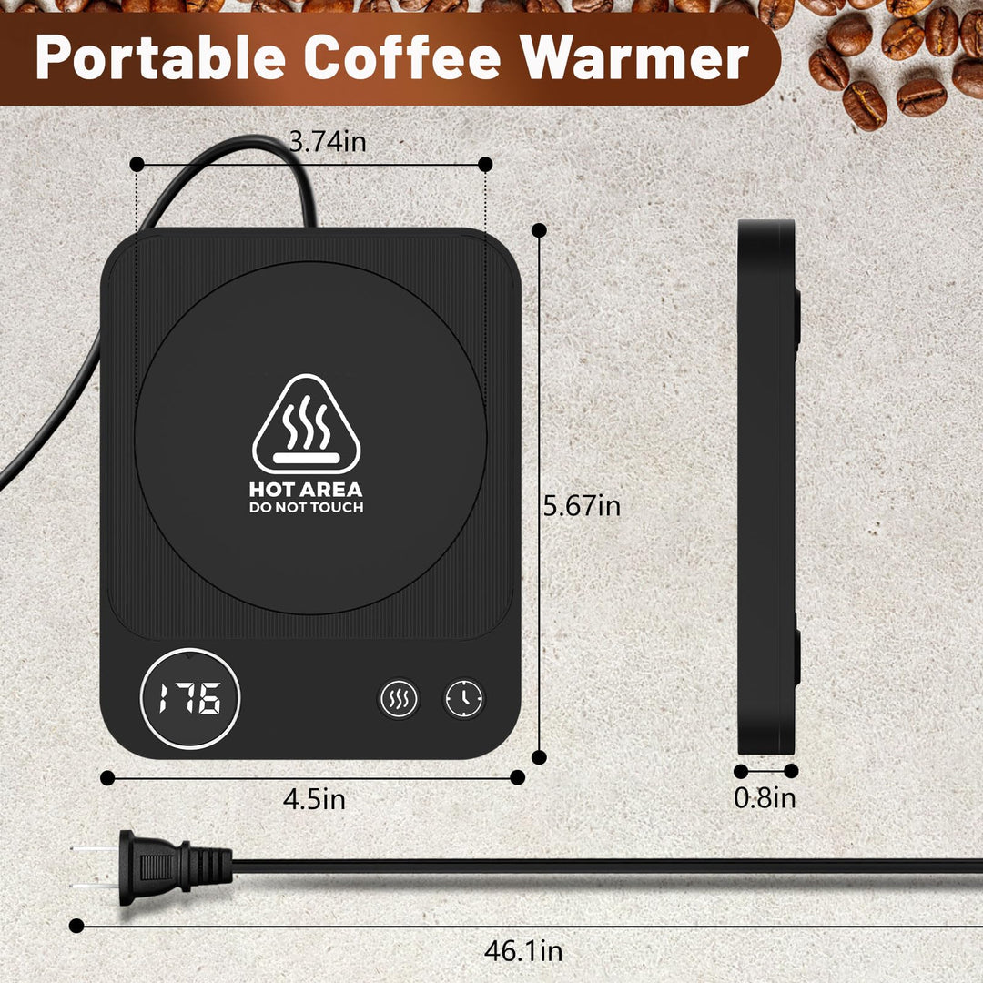 SmartDesk Mug Warmer Pro: 3-Temp, Timer & Auto Shut-Off
