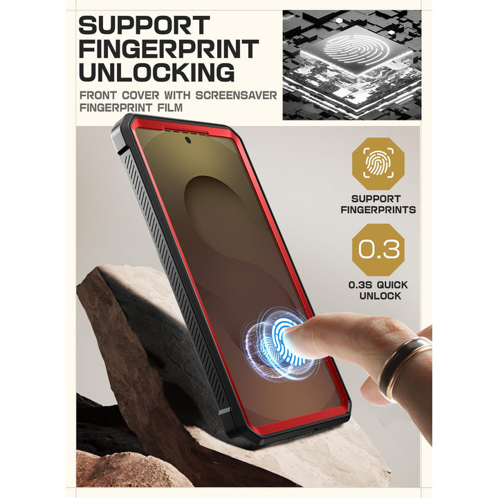 SUPCASE for Samsung Galaxy S25 Ultra Case with Stand (Unicorn Beetle Pro), [2 Front Frames] [Built-in Screen Protector & Belt-Clip] Military-Grade Protection Phone Case for S25 Ultra 6.9 Inch, Black - DOKUTRONIX