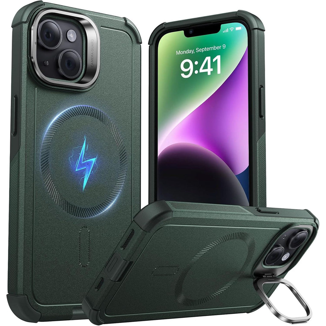 ESR Cyber Series MagSafe Stand Case, 23ft Drop, Green