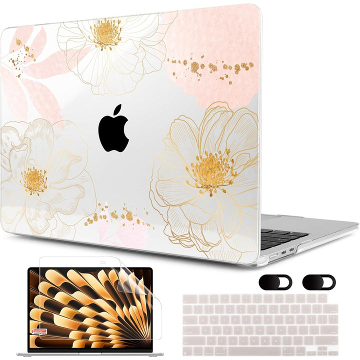 MEEgoodo Floral Hard Shell Case for MacBook Air 13