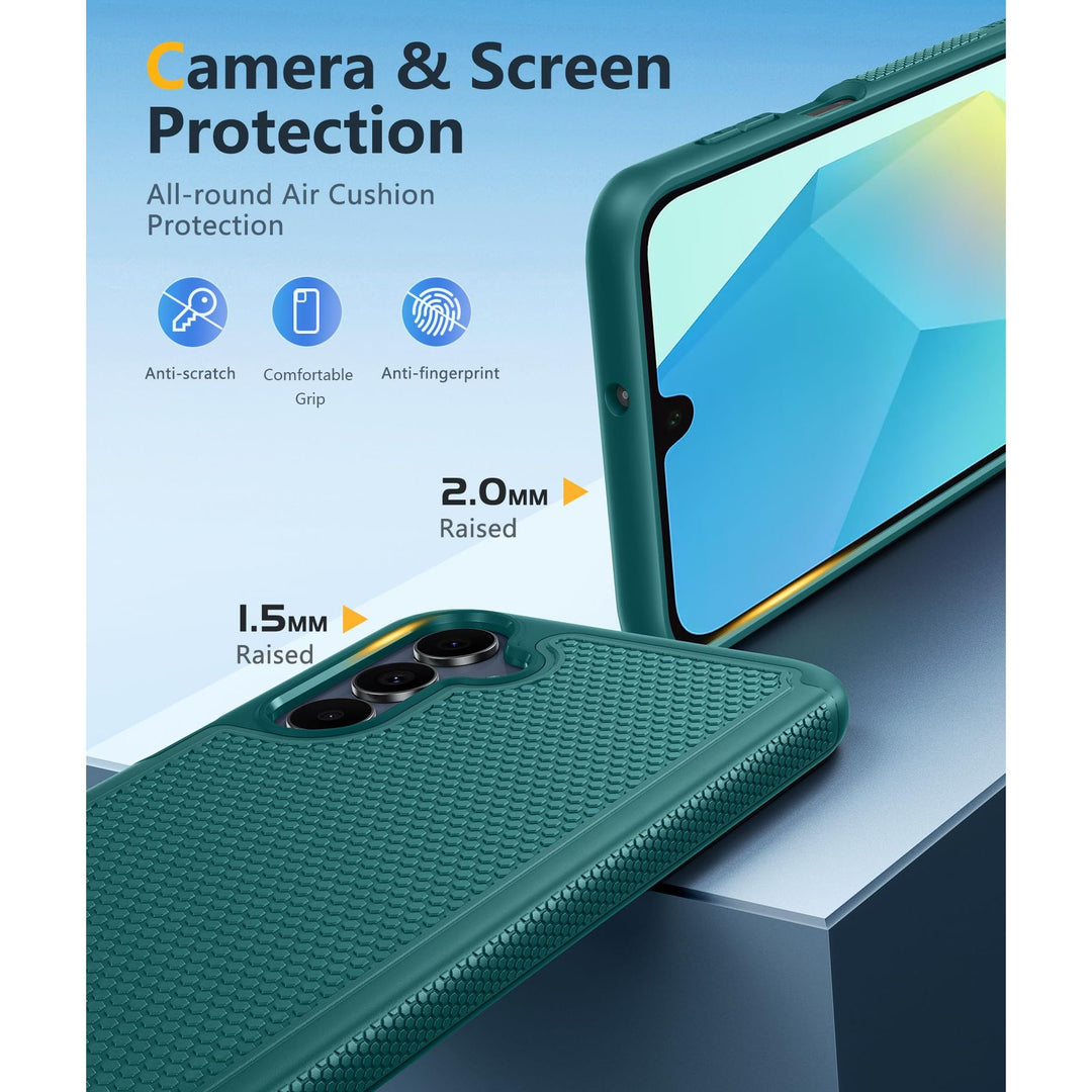 FNTCASE for Samsung Galaxy A14 5G Case: Dual Layer Protective Heavy Duty Cell Phone Cover Shockproof Rugged with Non Slip Textured Back - Military Protection Bumper Tough - 2023, 6.6inch (Matte Black) - DOKUTRONIX