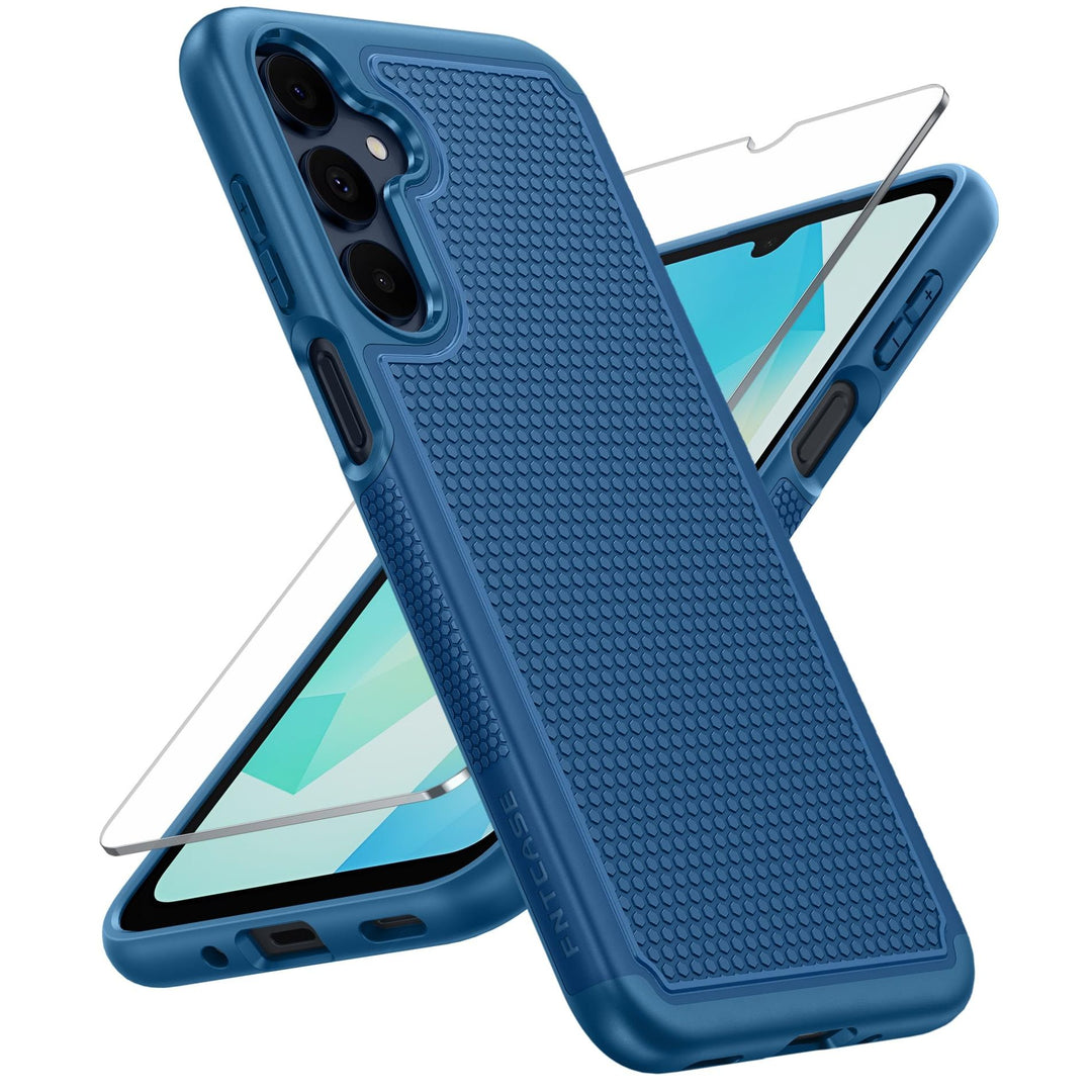 FNTCASE for Samsung Galaxy A14 5G Case: Dual Layer Protective Heavy Duty Cell Phone Cover Shockproof Rugged with Non Slip Textured Back - Military Protection Bumper Tough - 2023, 6.6inch (Matte Black) - DOKUTRONIX