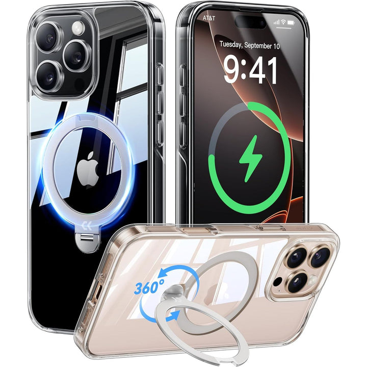 CASEKOO 360° MagSafe Clear Stand Case for iPhone 17 Pro Max
