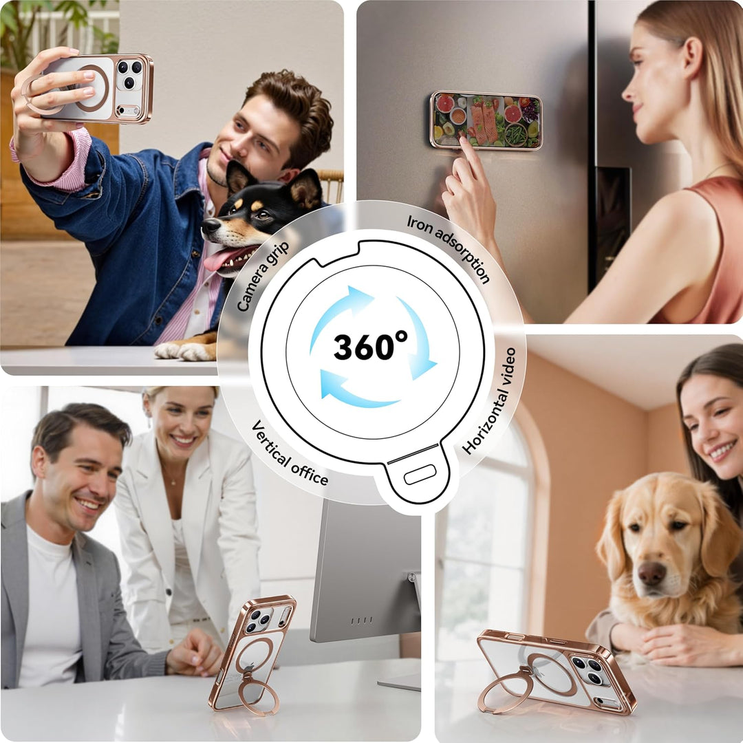 CASEKOO 360° MagSafe Clear Stand Case for iPhone 17 Pro Max